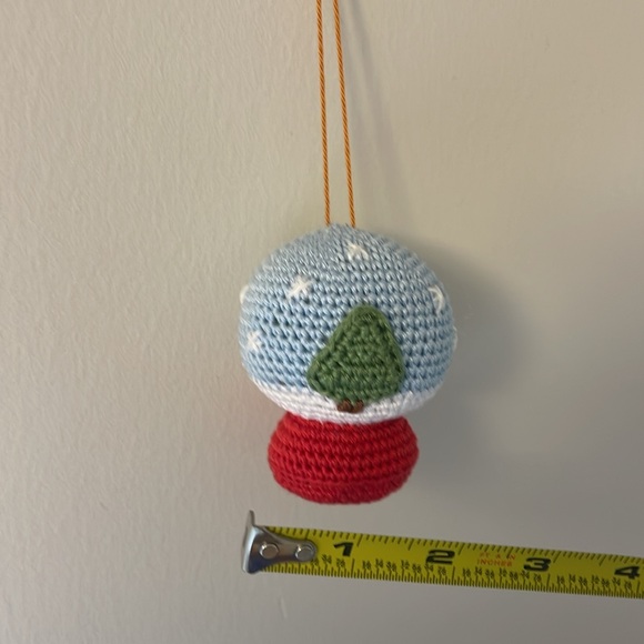 Handcrafted Snowglobe Christmas Ornament Crochet Holiday Seasonal Decor Snow - Picture 9 of 9